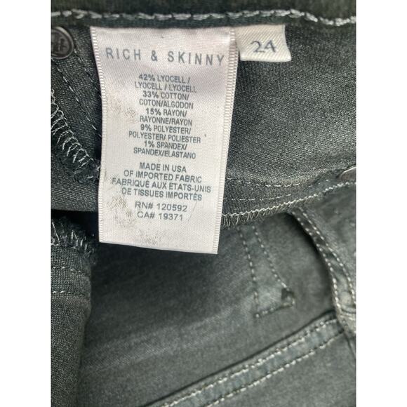 Rich & Skinny Jeans Womens 24 NEW Forest Leather Coated Skinny Pants MSRP $176 - Picture 5 of 9